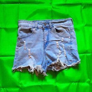 Buzz Jeans: Ripped Blue Jean Shorts Size Medium